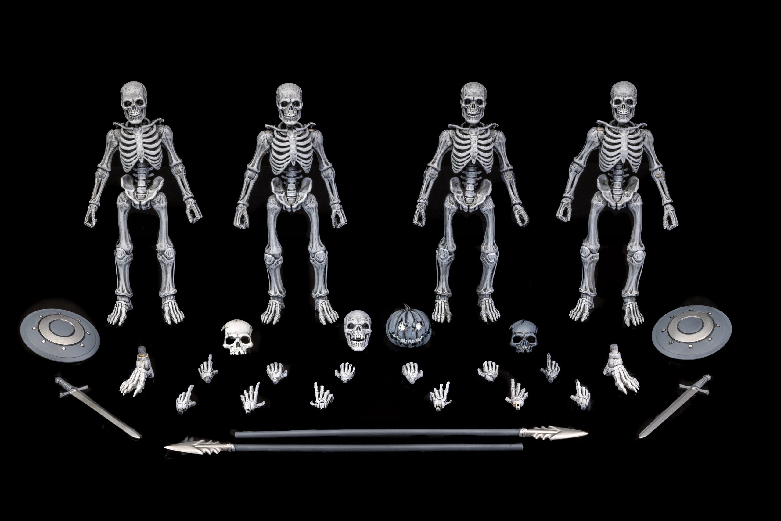Graveyard skeletons 4 pack mythic legions hidden temple toys